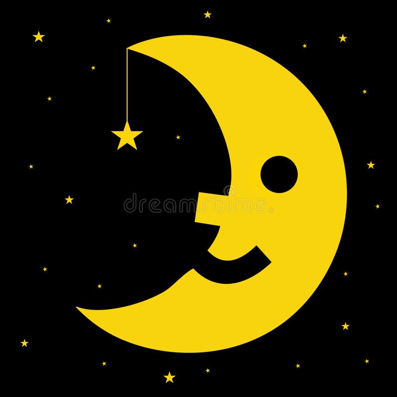 Man in the moon wishing you good night. Man in the moon wishing you good night