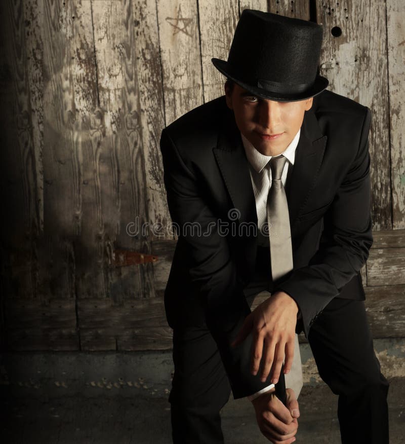 Homme dans le premier chapeau photo stock Homme dans le premier chapeau photo stock