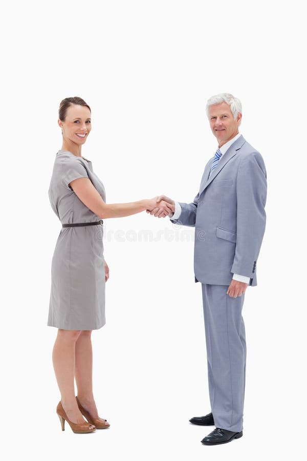 Homme de cheveu blanc tête à tête et se serrant la main images libres de droits Homme de cheveu blanc tête à tête et se serrant la main images libres de droits