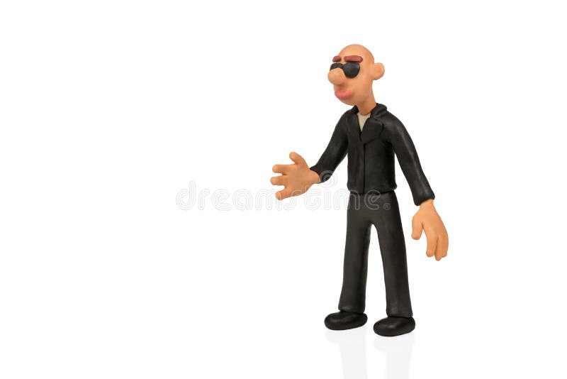 Homme de pâte à modeler prêt à se serrer la main photo libre de droits Homme de pâte à modeler prêt à se serrer la main photo libre de droits
