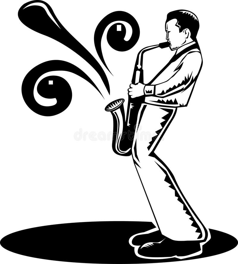 Homme de saxo illustration libre de droits Homme de saxo illustration libre de droits