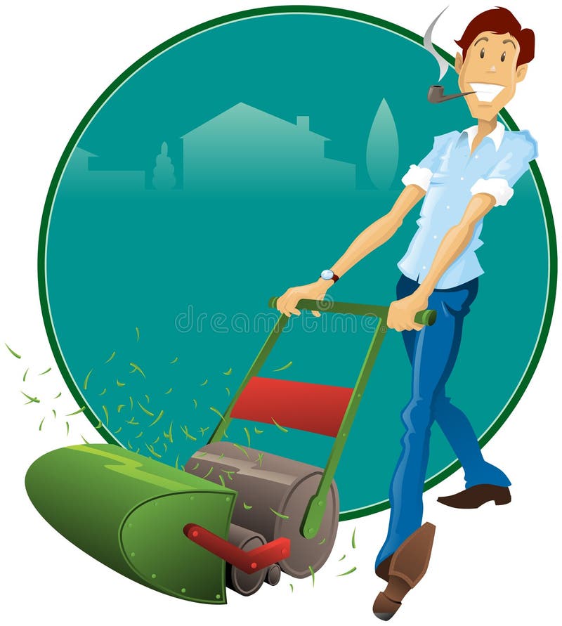 Homme de tondeuse illustration libre de droits Homme de tondeuse illustration libre de droits