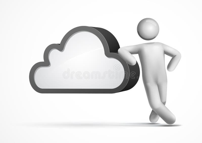 homme du vecteur 3d se penchant sur un nuage illustration de vecteur homme du vecteur 3d se penchant sur un nuage illustration de vecteur