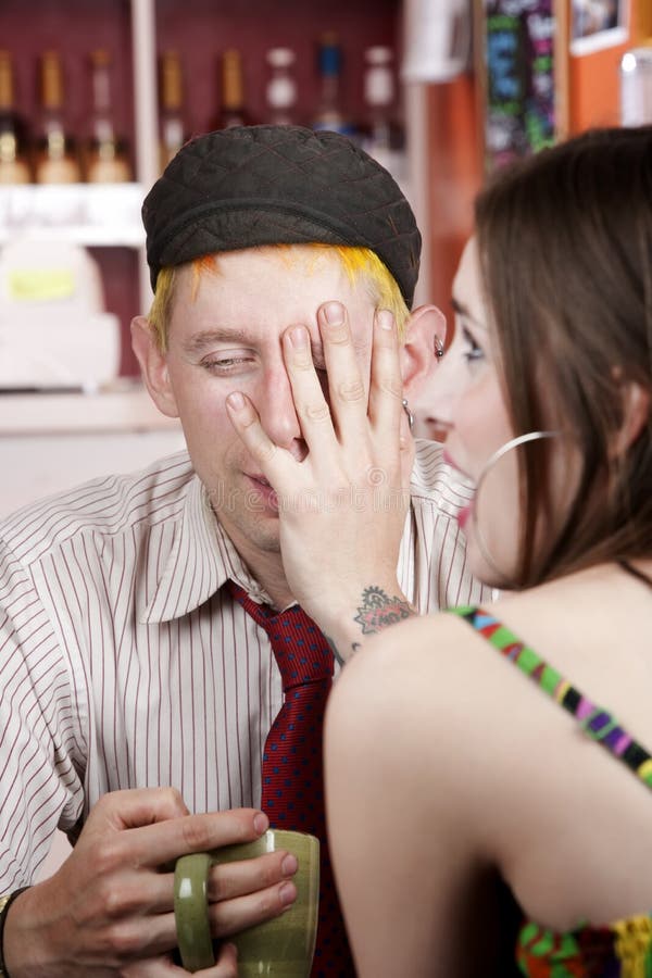 Homme ennuyé la mauvaise datte image libre de droits Homme ennuyé la mauvaise datte image libre de droits