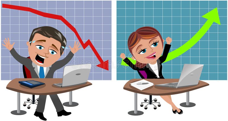 Homme et femme réussis et infructueux d'affaires illustration de vecteur Homme et femme réussis et infructueux d'affaires illustration de vecteur
