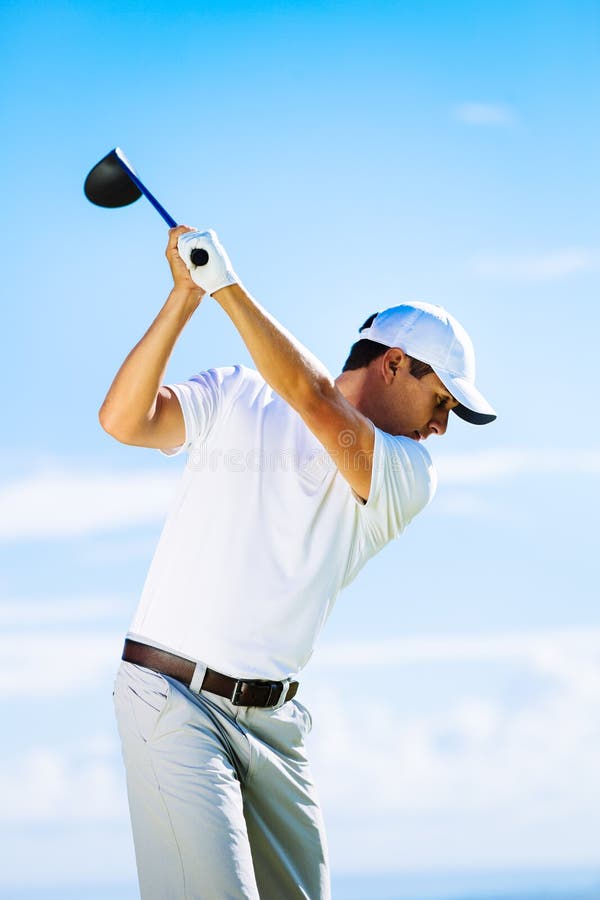Homme jouant au golf photos stock Homme jouant au golf photos stock