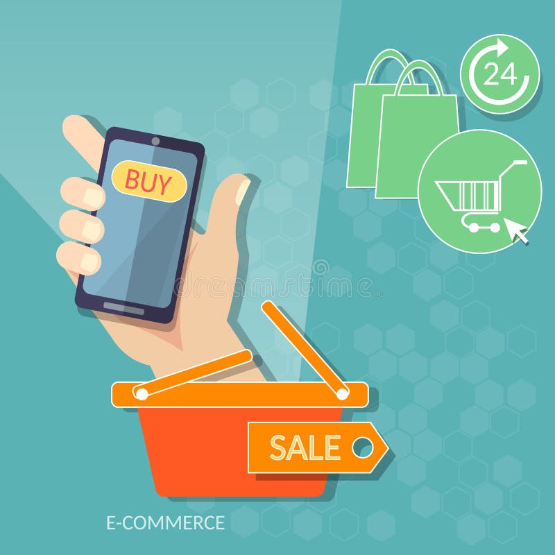 Homme mobile de achat tenant le marché en ligne de Web de magasin de téléphone intelligent illustration stock Homme mobile de achat tenant le marché en ligne de Web de magasin de téléphone intelligent illustration stock