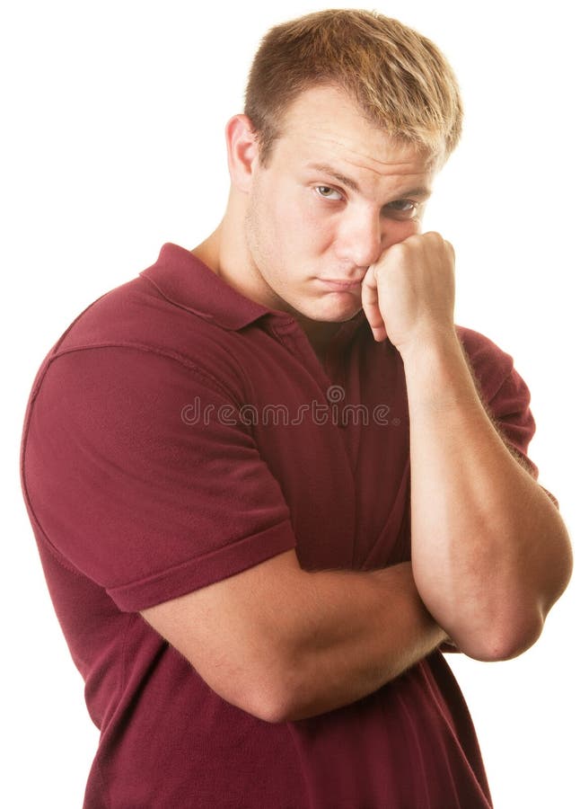 Homme musculaire timide photo stock Homme musculaire timide photo stock