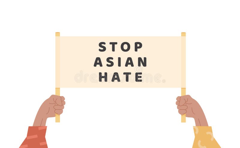Homme ou femme tenant une banderole contre l'intimidation et le racisme. personnes tenant une pancarte avec un message. arrêter la