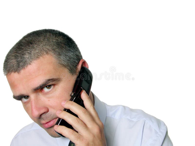 Homme parlant au téléphone photos stock Homme parlant au téléphone photos stock