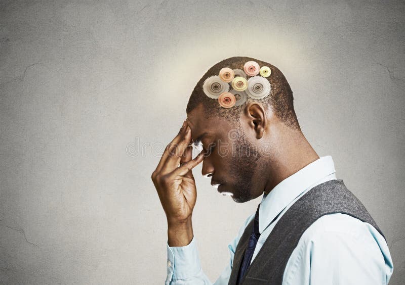Homme pensant dur image stock Homme pensant dur image stock