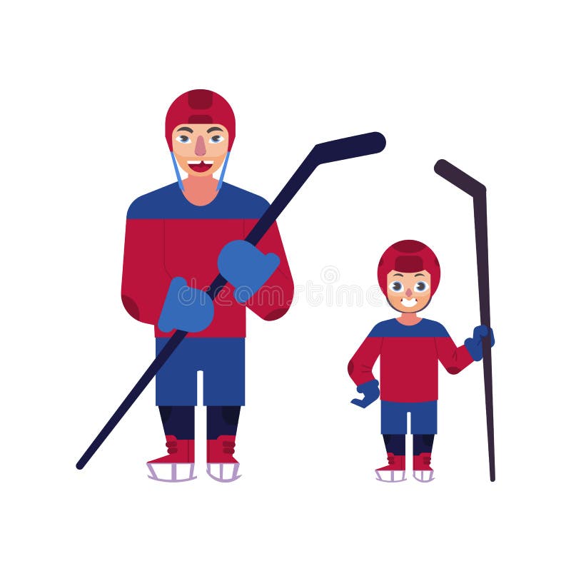 Homme plat de garçon de joueur de hockey de glace de vecteur d'isolement illustration de vecteur Homme plat de garçon de joueur de hockey de glace de vecteur d'isolement illustration de vecteur
