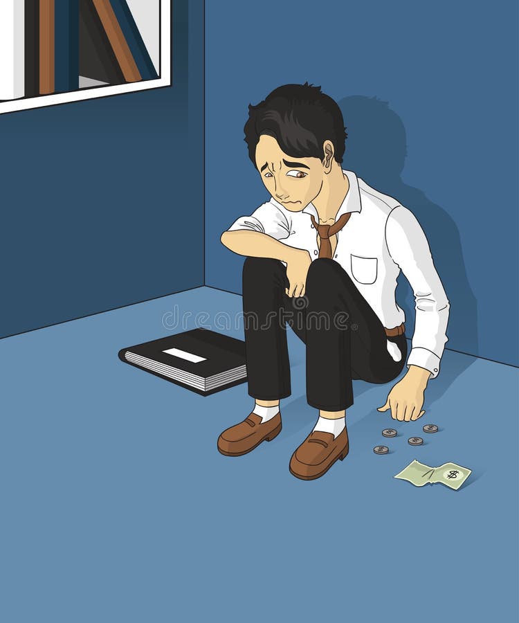 Homme sans emploi illustration de vecteur Homme sans emploi illustration de vecteur