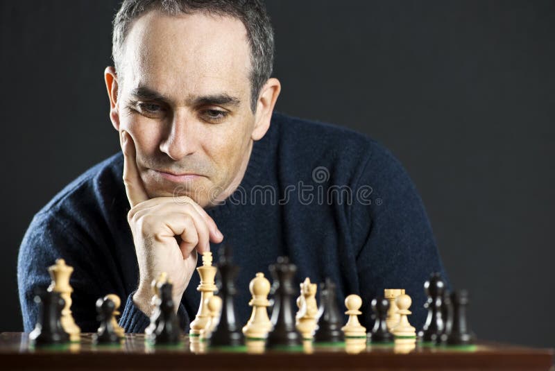 Homme à l'échiquier images libres de droits Homme à l'échiquier images libres de droits