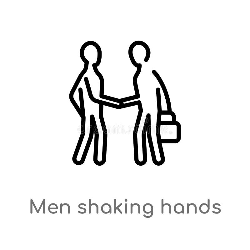 hommes d'ensemble se serrant la main l'ic?ne de vecteur ligne simple noire d'isolement illustration d'?l?ment de concept d'affair