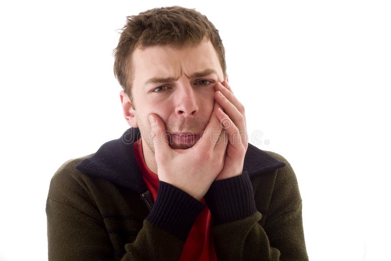 Young men in tooth pain. Studio photography. Young men in tooth pain. Studio photography.