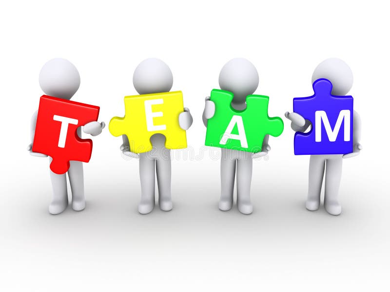 Hommes retenant des parties de puzzle d'équipe illustration stock Hommes retenant des parties de puzzle d'équipe illustration stock