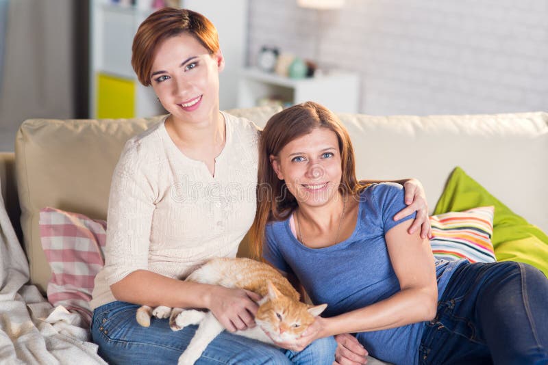 Lesbian Action On Couch