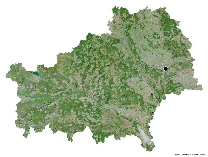 Homyelregion Беларуси на белом. Спутник иллюстрация вектора
