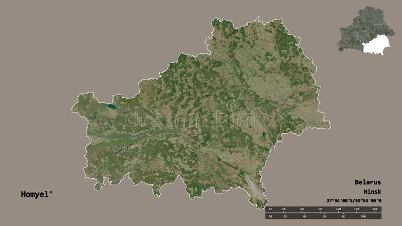 Homyelregion просигналило Беларуси. Спутник иллюстрация вектора