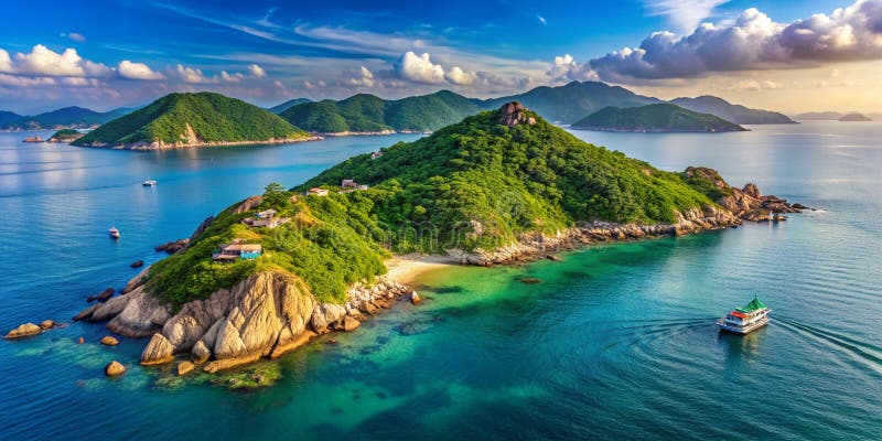 Hon mun island at nh trang bay khanh hoa vietnam generative by ai иллюстрация штока
