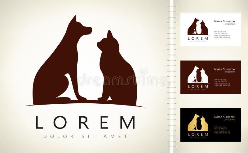 Hond en Kattenembleem royalty-vrije illustratie Hond en Kattenembleem royalty-vrije illustratie