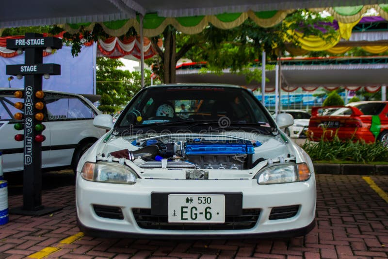 Surakarta Indonesia December 18 2016 The fifth generation of Honda Civic Hatchback. This hatchback only available in two doors configuration. Surakarta Indonesia December 18 2016 The fifth generation of Honda Civic Hatchback. This hatchback only available in two doors configuration.