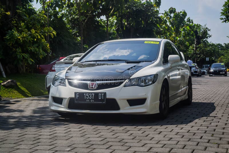 Surakarta Indonesia may 6 2023 Honda Civic Type R is one of Honda Type R lineup. This model FD2 only available in japan and Malaysia and only sold in sedan configuration. Powered by K20 engine that produced 222 horsepower, 7 horsepower more than previous Honda Type R. Indonesian enthusiasts could buy this in importers showroom back then and it cost more than twice of local Honda civic. Surakarta Indonesia may 6 2023 Honda Civic Type R is one of Honda Type R lineup. This model FD2 only available in japan and Malaysia and only sold in sedan configuration. Powered by K20 engine that produced 222 horsepower, 7 horsepower more than previous Honda Type R. Indonesian enthusiasts could buy this in importers showroom back then and it cost more than twice of local Honda civic