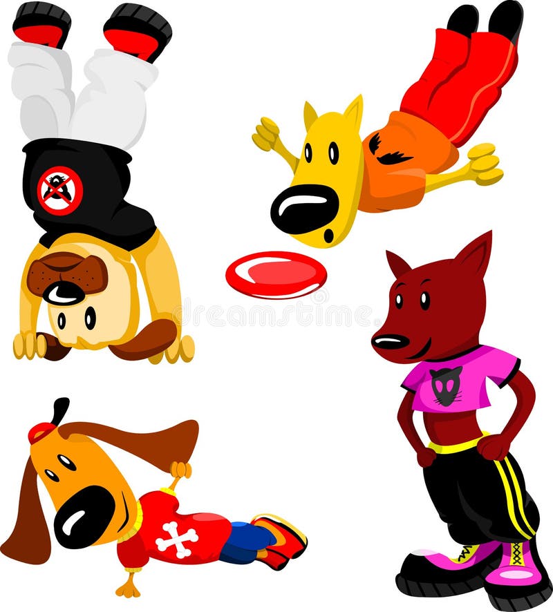 Honden in sportenslijtage vector illustratie Honden in sportenslijtage vector illustratie