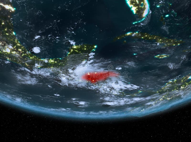 Honduras bij nacht royalty-vrije illustratie