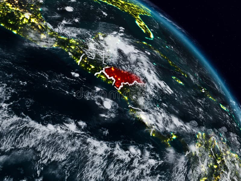 Honduras bij nacht stock illustratie