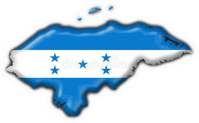 Honduras button flag map shape