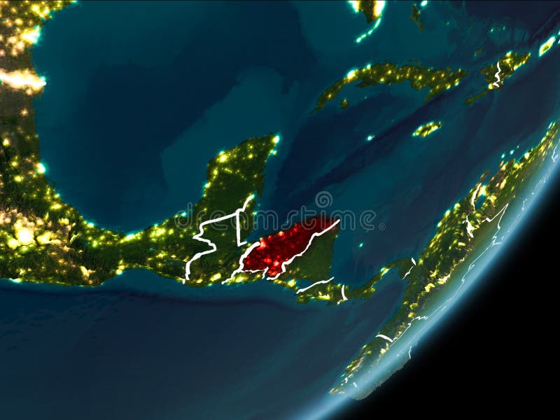 Honduras op nachtaarde royalty-vrije illustratie