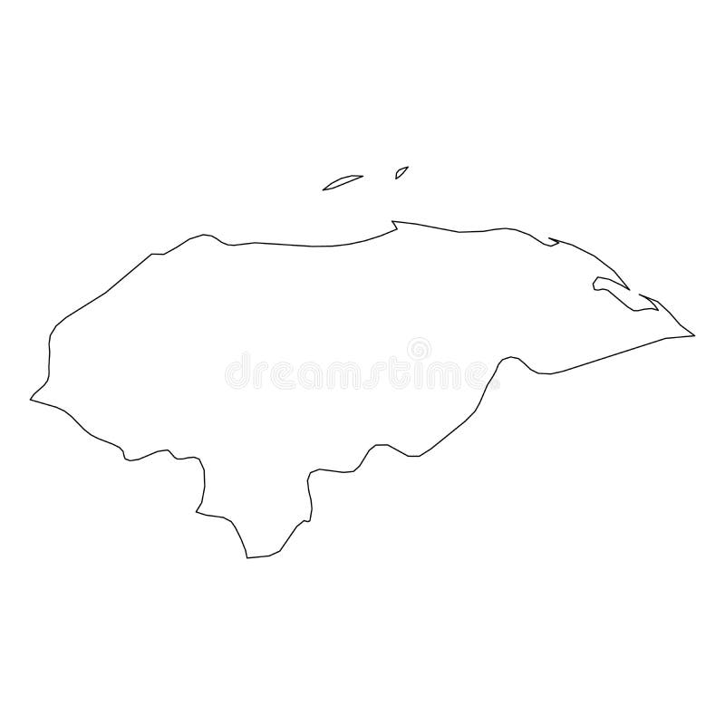 Honduras - stała czarna kontur granicy mapa kraju teren Prosta płaska wektorowa ilustracja royalty ilustracja Honduras - stała czarna kontur granicy mapa kraju teren Prosta płaska wektorowa ilustracja royalty ilustracja