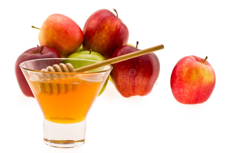 Honey and apple stock photo. Image of symbol, delicious 5757348