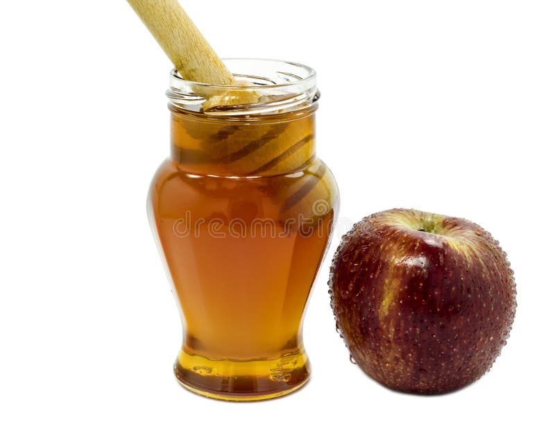 Honey and Apple are Symbols of Rosh Hashanah Stock Image Image of