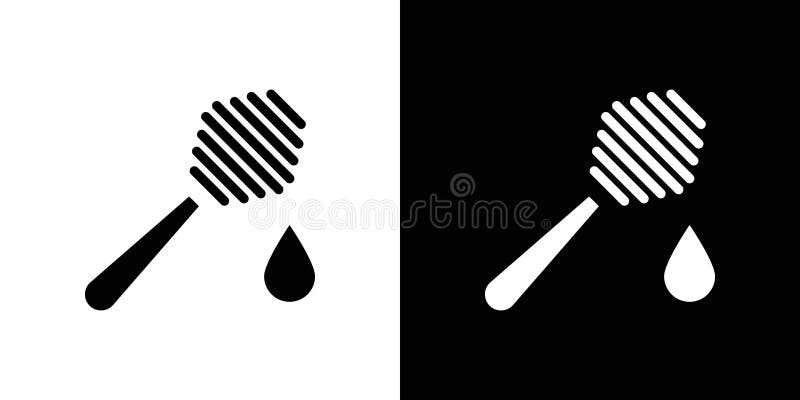 Honey dipper icon logo set vector vector illustration