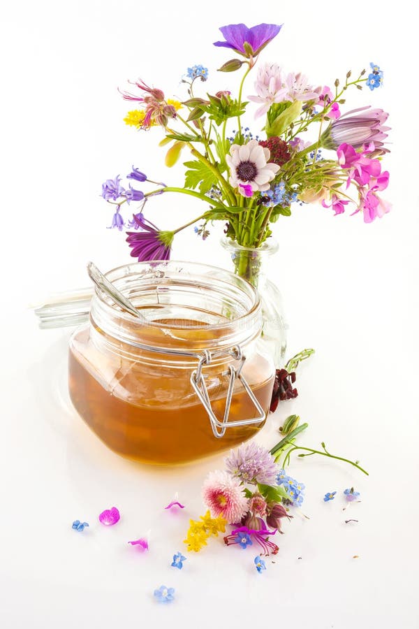 Honey and flowers stock image. Image of dessert, nutrition 54411477