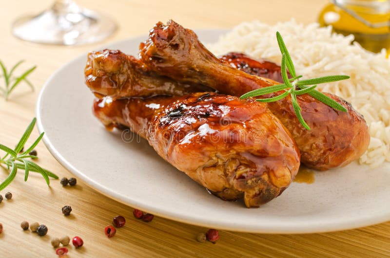 Honey Garlic Glazed Chicken Stock Photo Image of chicken, rosemary