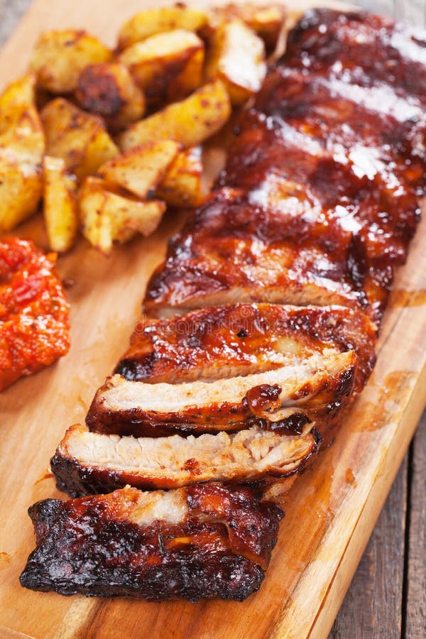 Honey glazed pork ribs stock image. Image of food, ribs 92073819