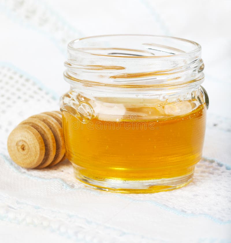 Honey Jar and Wooden Dipper Stock Image Image of ingredient, dipper