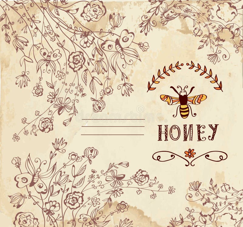 Honey label or background for organic products royalty free illustration