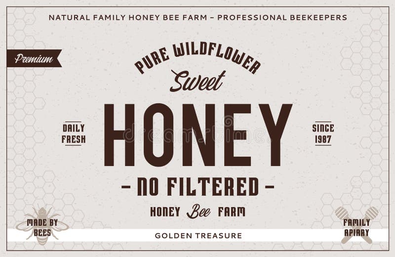 Honey label and packaging design template stock illustration