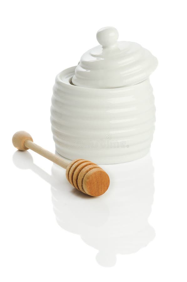 Honey Pot stock photo. Image of honey, white, reflection 15083398
