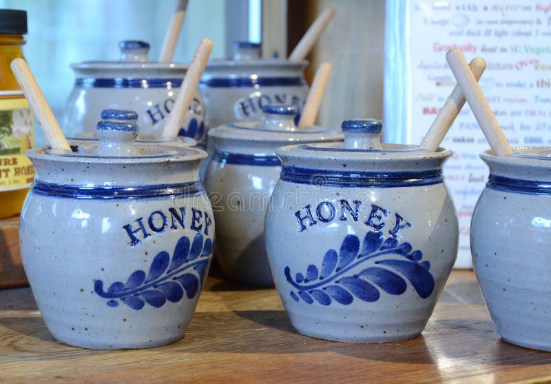 Honey Pots stock image. Image of pots, vermont, containers 89620569
