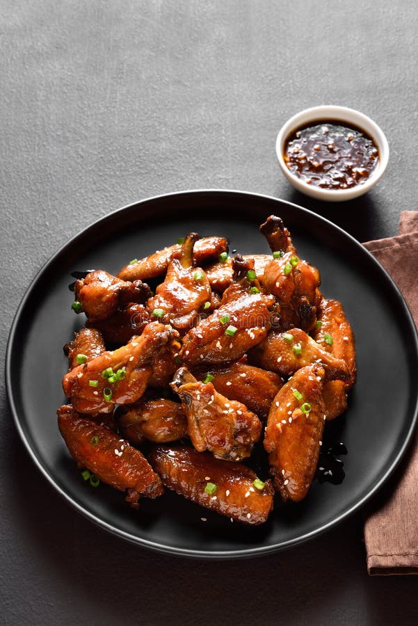 Honey-soy chicken wings stock photo. Image of crispy - 237950778