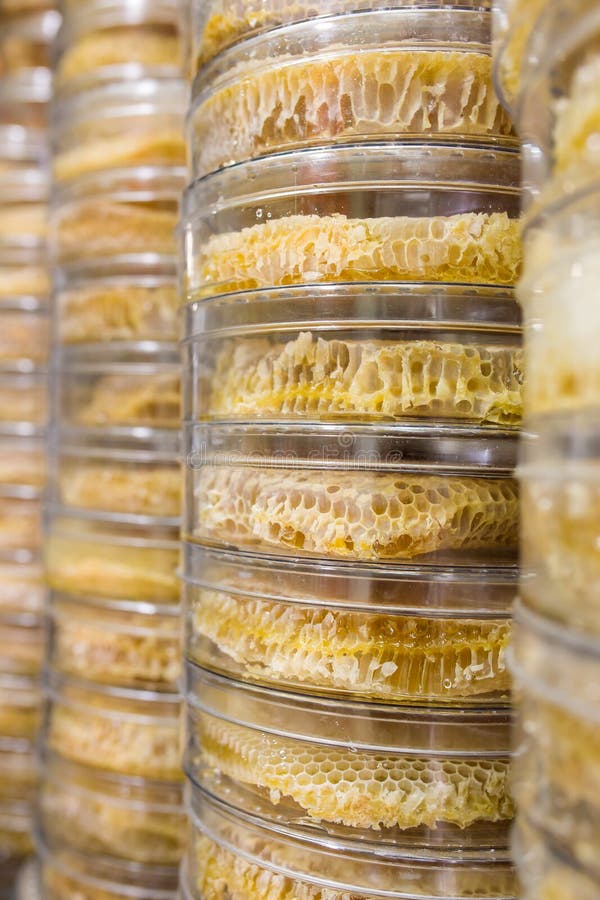 Honeycomb packed for sale on the market royalty free stock photography