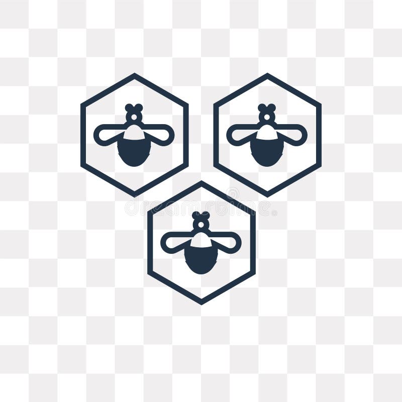Honeycomb vector icon isolated on transparent background, linear vector illustration