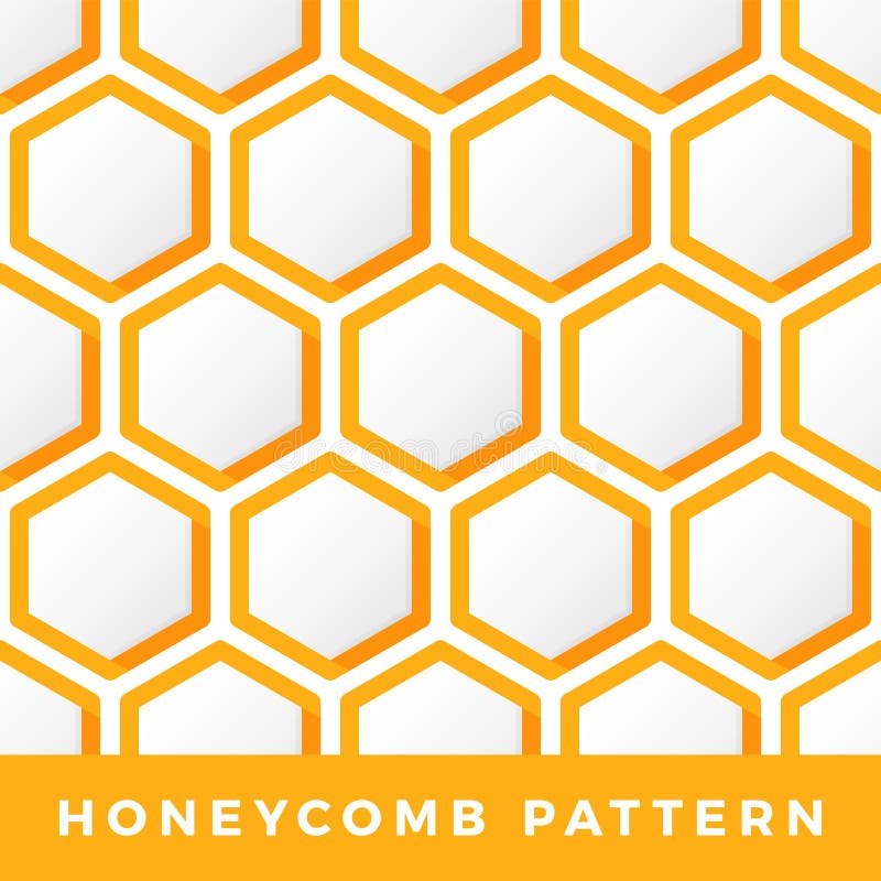 Honeycomb vector seamless pattern. Outline hexagon Vector natural honey background.