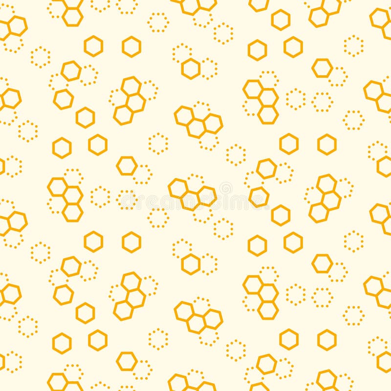 Honeycomb vector seamless pattern print yellow cell texture. royalty free illustration